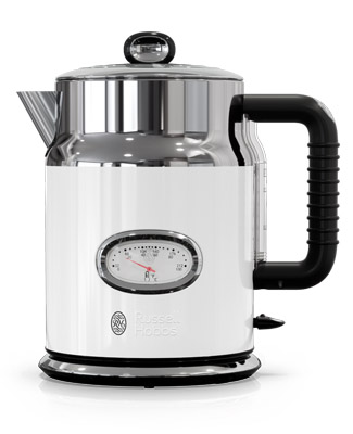Retro Style 8 Cup Coffeemaker White Stainless Steel Russell Hobbs